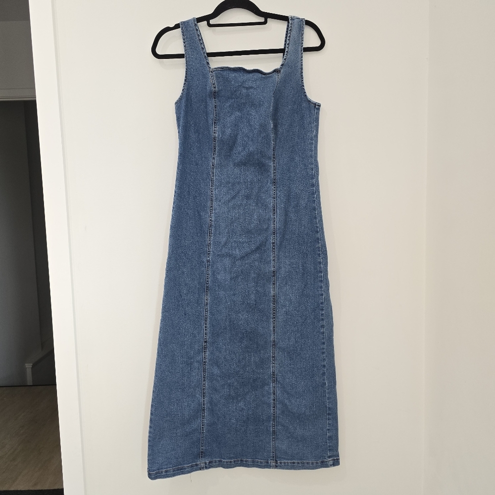 Habitual Denim Smock Midi Dress - Medium